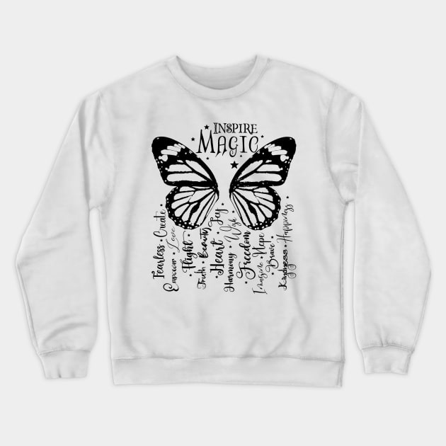 Inspire Magic in Dark Font Crewneck Sweatshirt by Wizardbird